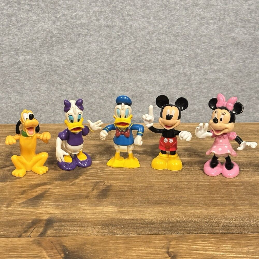 Disney Mickey Mouse & Friends Figurine Lot 5pc Set Toy Kidcore Decor